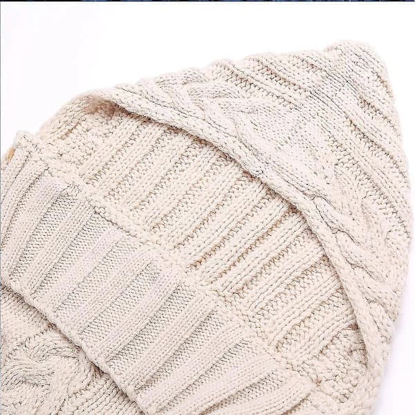 Stickad babysocka med fleecefoder, varm ficka, mysig sovsäck för spädbarn och nyfödda
