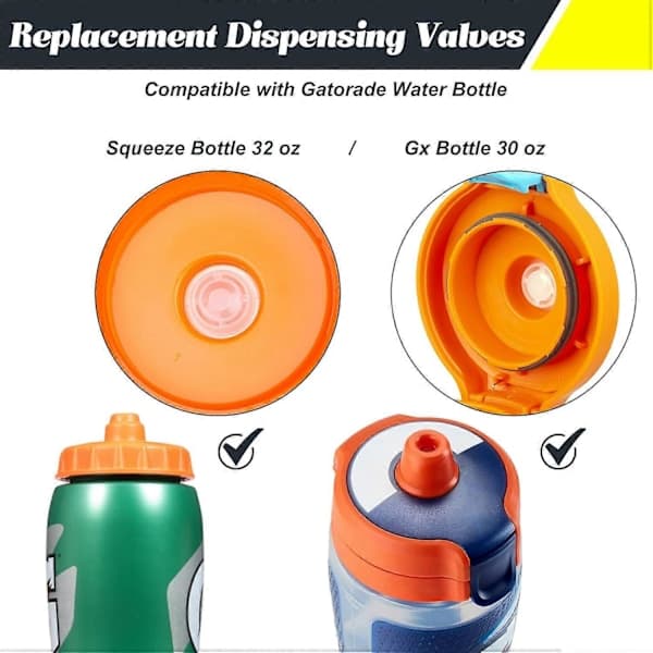10-pack Ersättningsventiler för Gatorade-flaskor, Silikonventil för GX 30oz & Squeeze 32oz-flaskor, Läcksäker BPA-fri