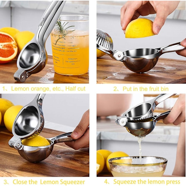 Citronpress - Manuell - Robust - Manuell Citruspress, Handpress för Lime och Citrusfrukter, Säker, Snabb och Effektiv Saftutvinning, Superlätt att Rengöra
