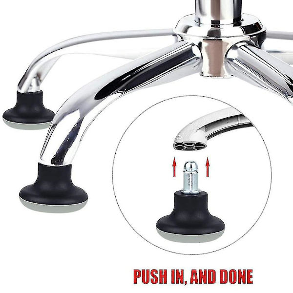 5 stk. Glides Erstatning Kontorstol Hjul Stopper Kontorstol Svingbare Hjul, 2 Tommer Krakk-L