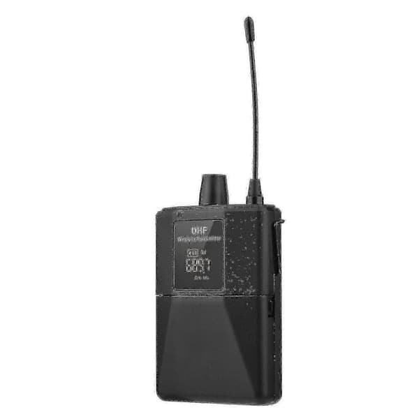 UHF Trådløst Mikrofon Headset med Sender og Mottaker, LED Digital Display Bodypack-