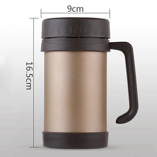 500ml/17oz Krus Rustfrit Stål Vakuum Termokander Guld