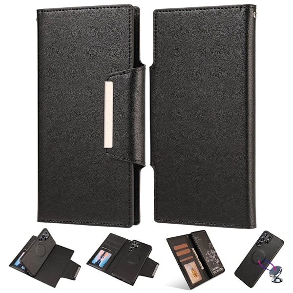 Samsung Galaxy S23 Ultra 2i1 Magnet Etui Sort