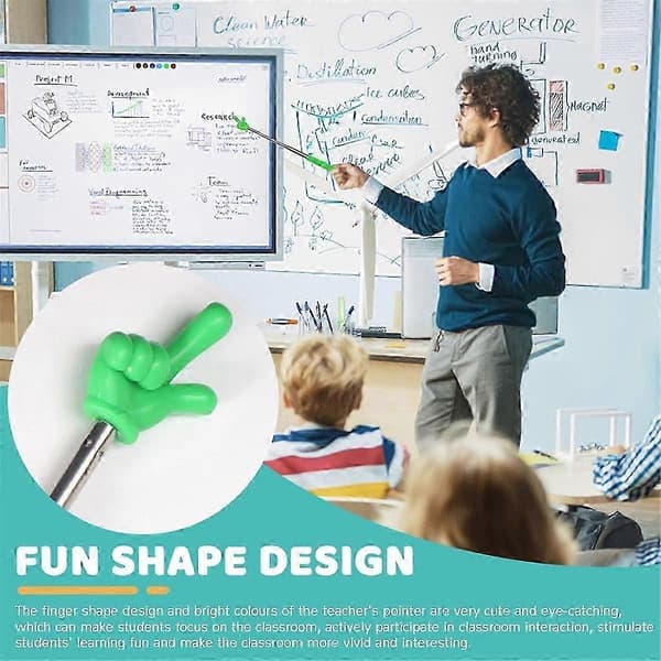 4 Pcs Teacher Pointer Telescopic Hand Pointer Extendable Pointer Finger Reading Aid for Preschool