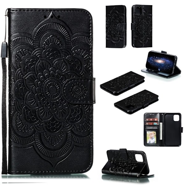 iPhone 11 - Sol Mandala Pung Etui - Sort Black Sort