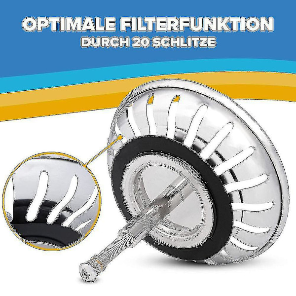 79/82mm För Blanco Ersättning Justerbar Kökshandfat Avloppssil Rostfritt Stål Sil Med Pluggfunktion