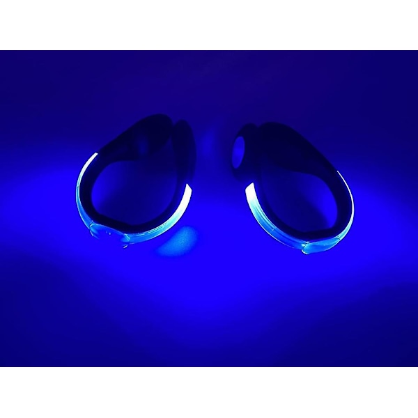 Kenkäklipsivalo Turvaklipsi Ulkoiluurheiluun Yöjuoksuvarusteet USB-latauksella, Väriä vaihtava RGB-strobo ja Jatkuva tila, Sininen