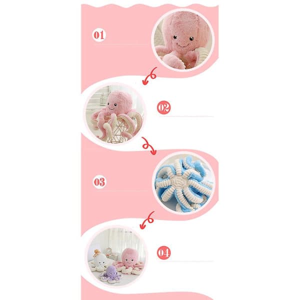 Søde blækspruttebamser blæksprutte plys dukkelegetøj til børn blå 18cm