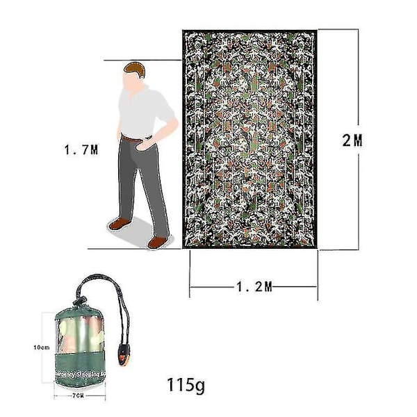 Överlevnads sovsäck, nödsäck för utomhuscamping, 2-pack