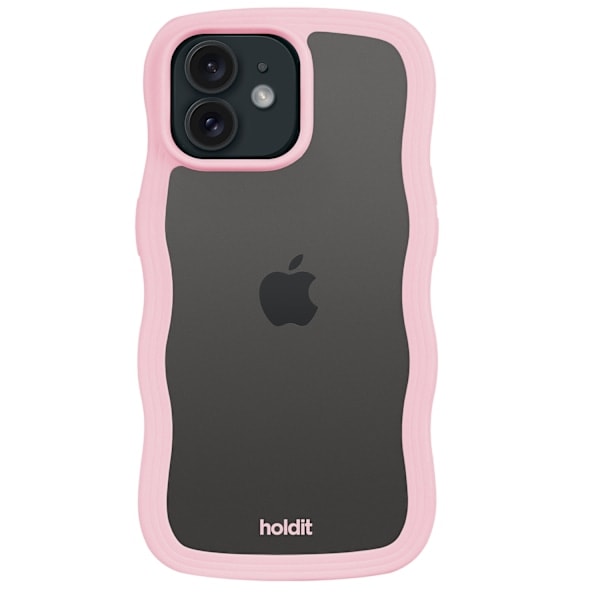 holdit iPhone 12/12 Pro Cover Wavy Pink Transparent