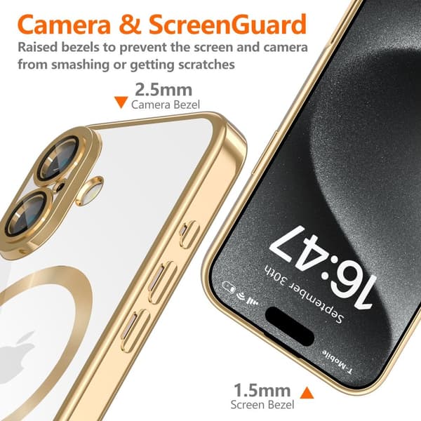 Tech-Protect iPhone 16 Deksel MagSafe MagFlex Shiny Gold