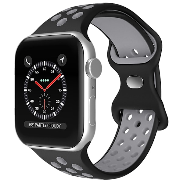 Urheiluranneke Kaksivärinen Apple Watch 42/44/45/49 mm (M/L) Musta/Harmaa