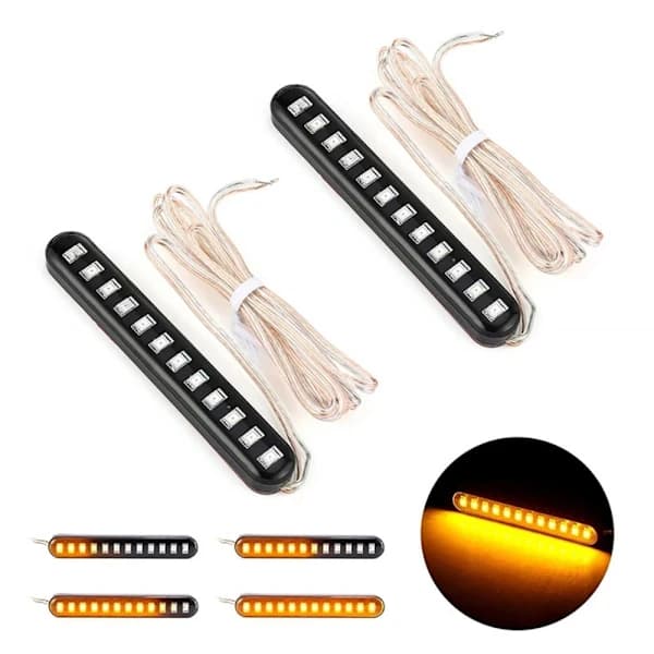2 STK Motorcykel Blinklys LED Lysstrips Nummerplade