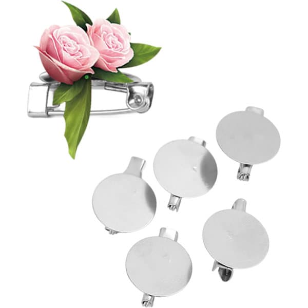 100 st Nålbrickor 15 mm Metall Silver Järn Platt Tom DXGHC[PL]