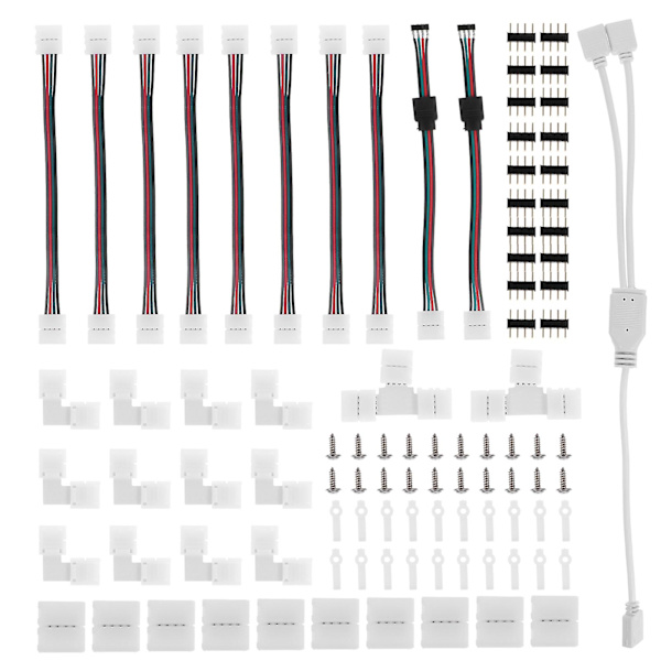 1 Sett RGB LED Strip Kobling Loddefri LED Strip Adapter Loddefri Kobling