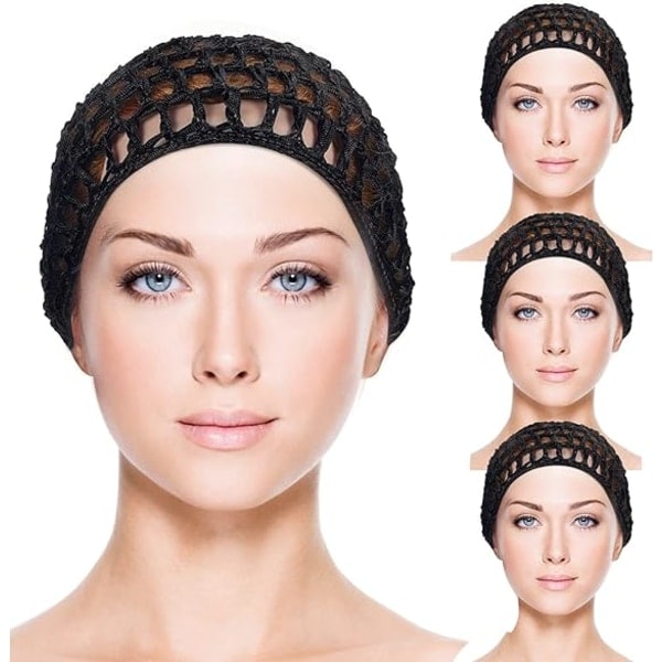 4 st Hårnät Virkad Mössa Mesh Hårnät Virkad Mesh Hårnät Stickad Snood Mössa Mesh Virkade Hårnät