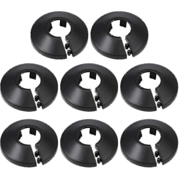 16 mm rörlock dekoration PP radiator dekoration lock vattenrör vägglock svart 8 stycken Z-typ