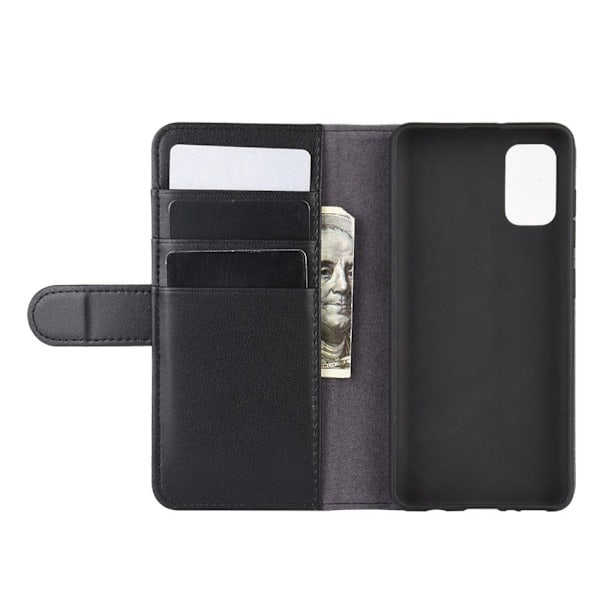 Samsung Galaxy A41 - Premium Split Læder Pung Etui - Sort Black Sort