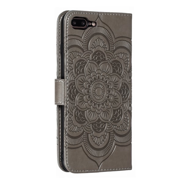 iPhone 7/8 Plus - Mandala Pung Etui - Grå grå