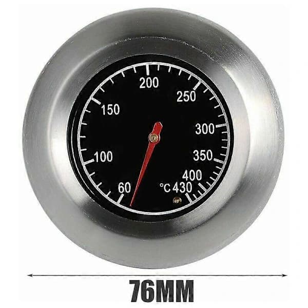[PL】Termometer i rustfrit stål, metaltermometer, til grill i rustfrit stål, gasgrill, (60C - 430C)