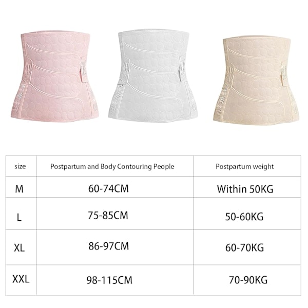 Magband för återhämtning efter förlossning och kejsarsnitt, Post Partum magbälte för kvinnor, Stöd för återhämtning av mage/midja/bäcken (Rosa-L)