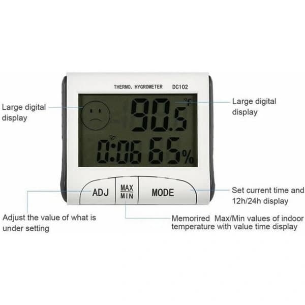 CD-rumstemperaturmåler Mini LCD Digital Rumtemperaturmåler Hygrometer