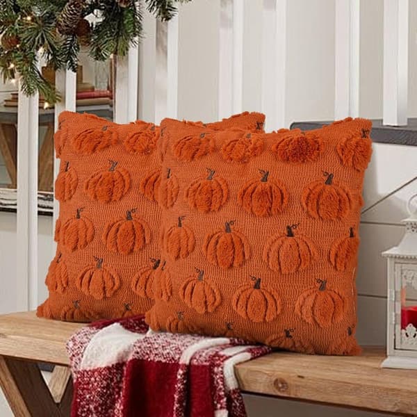 Dekorative pudebetræk - 45*45 cm, græskar Halloween pudebetræk - til sofa, lænestol - uden kerne