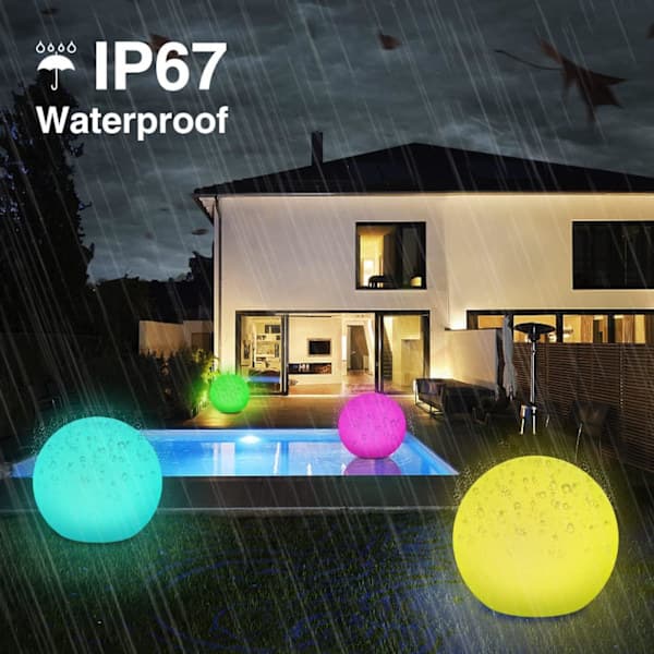 Solcelledrevne utendørslys, LED solcellelamper utendørs kulelamper IP68 W[PL]