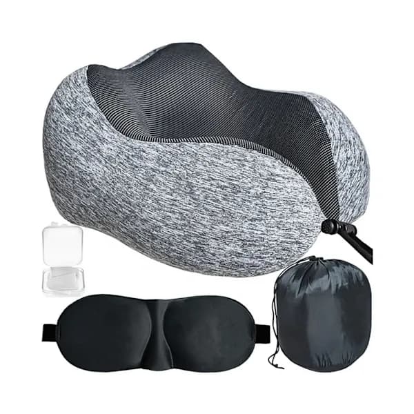{PL}3-i-1 Resekit med Minnesskum - Nackkudde & Sovmask