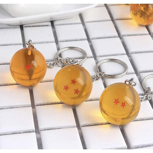 7 kpl Dragon Ball Star Akryyli Avaimenperät 2,7cm Kristallipallo 7 Tähteä Anime Avaimenperä Riipus Anime Keräilyesine Lahja