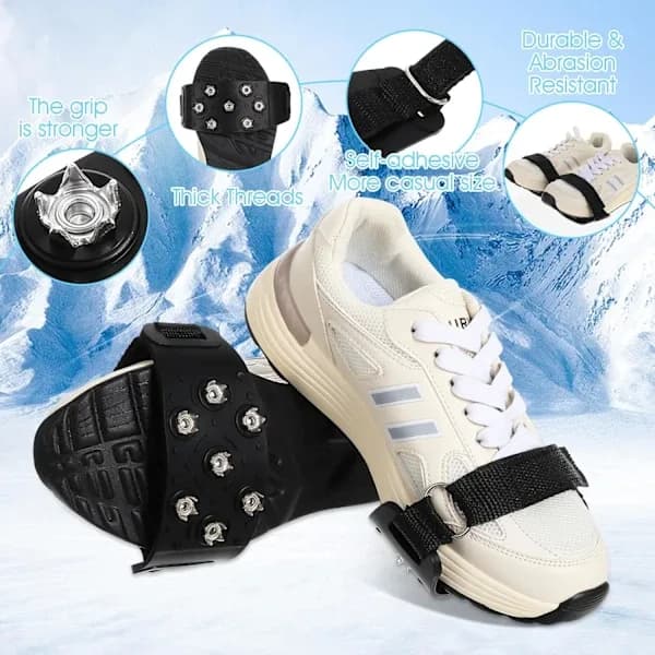 {PL}1 Par Ispigger, Sklisikre Spik Ispigger Vandring Ispigger Holdbare Is Snø Grep 7-punkts Ispigger for Vandring