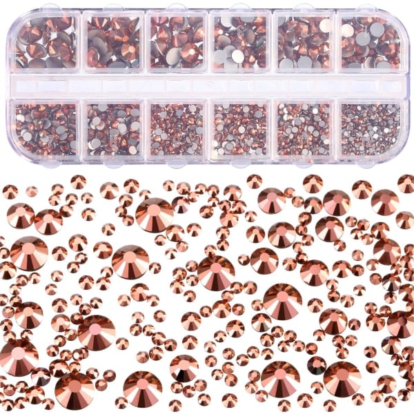 2000 st platta baksida ädelstenar strass 6 storlekar (1,5-6 mm) runda kristallstrass