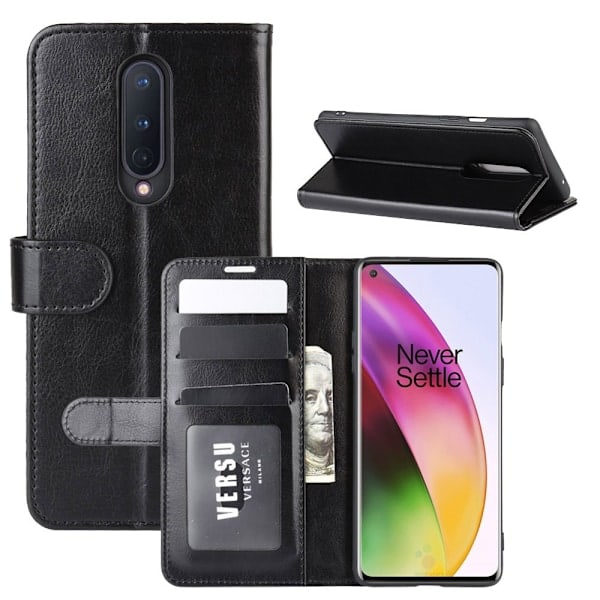 OnePlus 8 - Crazy Horse Pung Etui - Sort Sort