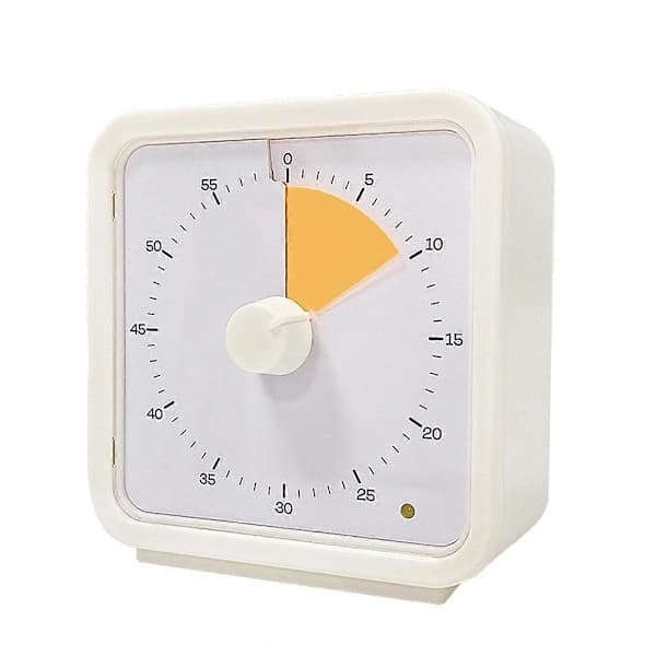 {PL}60-minutters visuell timer for barn, lydløs timer gul