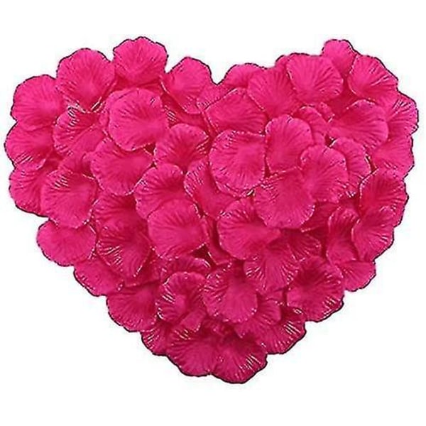 1000 stk. Kunstige Silkeblad Roseblade Dekoration Bryllupsfest, fuchsia