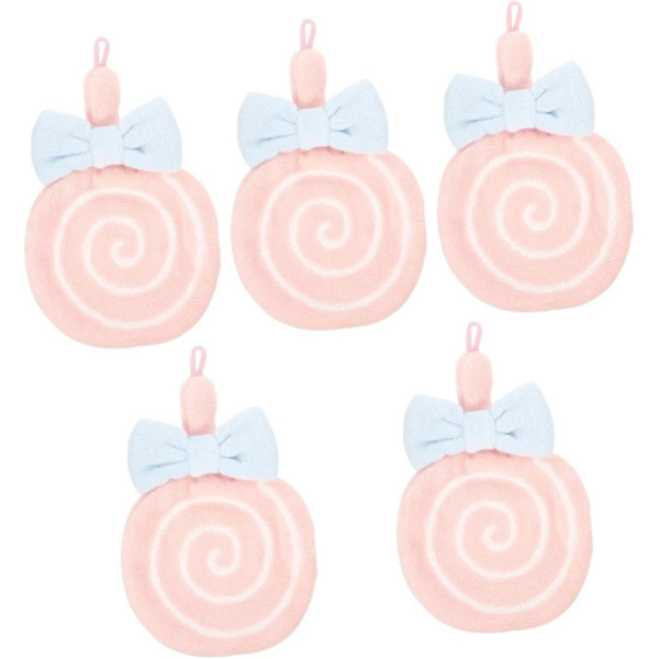 5 Stykker Slikkepind Håndklæder Orange Håndklæder Håndtørring Håndklæde Bedårende Køkkenhåndklæder Vaskeklud Dekorer Toddler Fleece Husholdning Pink
