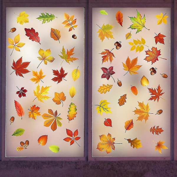 Höstfönsterklistermärken för glasfönster, säsongsbetonade fönsterklistermärken för Thanksgiv