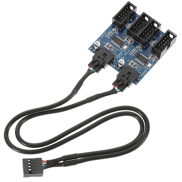 USB Header Forlænger Splitter USB 2.0 9-pin 1 til 4 Konnektor Adapter Forsyning