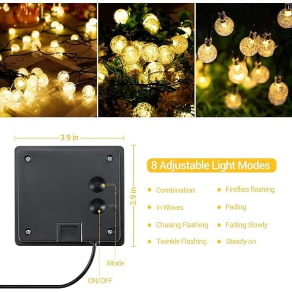 Solcellslampor utomhus, 30 LED-slingor för trädgården