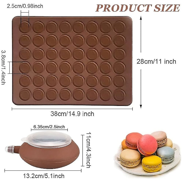 Macaron Bakematte Silikon Macaronformer 48 Hull Kapasitet Macaron Bakeplate Non-Stick Former