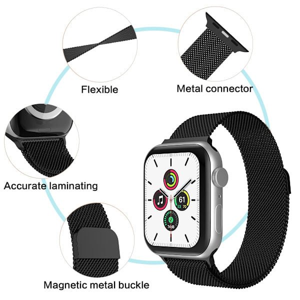 ColorPop Milanese Loop Metalliranneke Apple Watch 42/44/45/49 mm