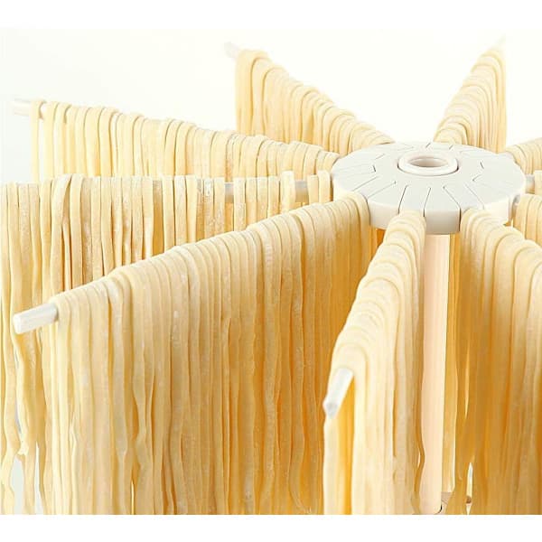 Nudeltørrestativ med 10 rækker af foldbare, robuste nudelophæng