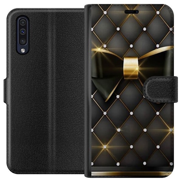 Samsung Galaxy A50 Pung Etui Gylden Rosette