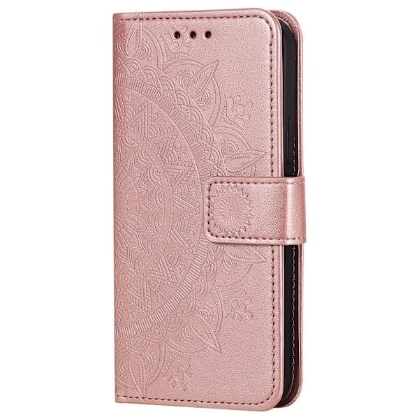 iPhone 12 Pro Max - Mandala Læder Etui - Rosaguld Rosaguld Rosaguld