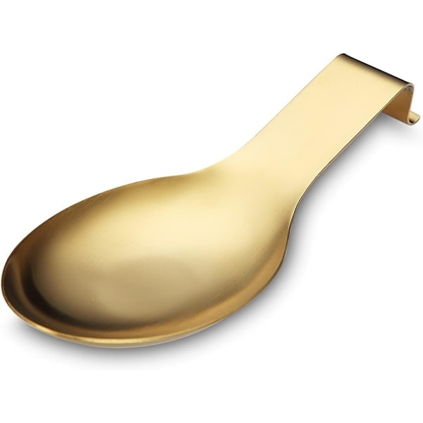 Matt Gyllene Skedstöd, Rostfritt Stål Skedhållare för Spis, Köksredskapshållare för Slev, Kastrullockshållare (1 Styck 25 cm)