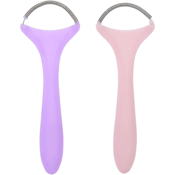 2 STK Fjær ansiktshårfjerner, manuell bærbar tråding ansikts epilator kvinner skjønnhet hår epilator verktøy for overleppe hake kinn