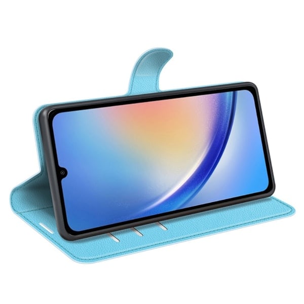 Samsung Galaxy A35 5G Etui Læder Litchi Lyseblå