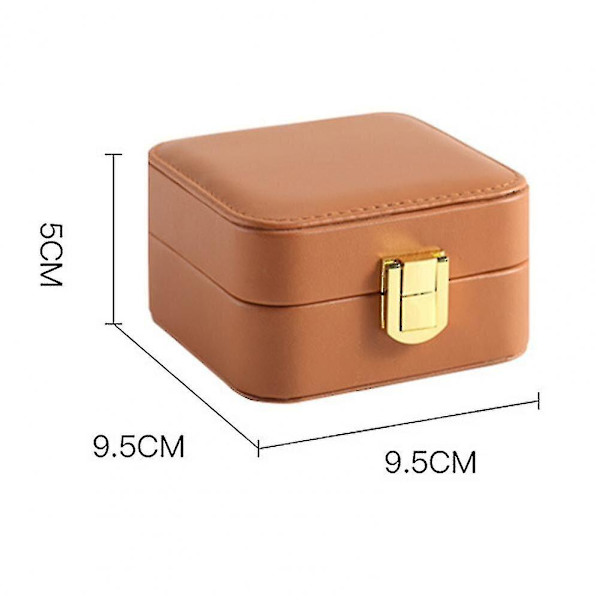 Mini Smyckeskrin Ringask Ringbox Bärbar Organiser Förvaring Med Spegel