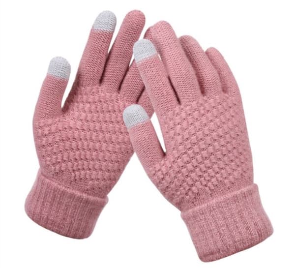 Strikhandsker - touchscreen - one size - varm vinterfavorit - Lys rosa