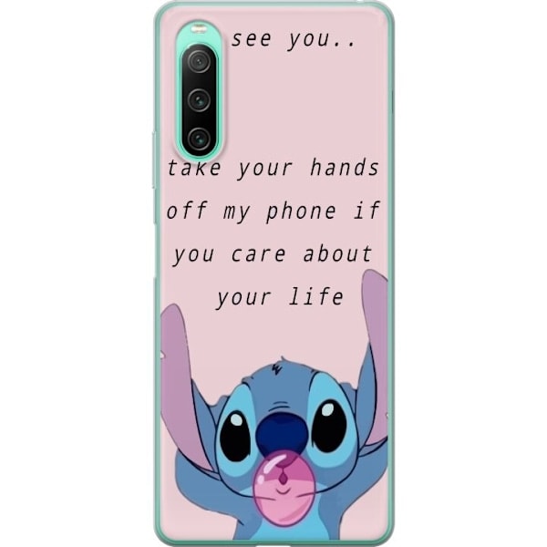 Sony Xperia 10 IV Transparent Skal Stitch Lycka till